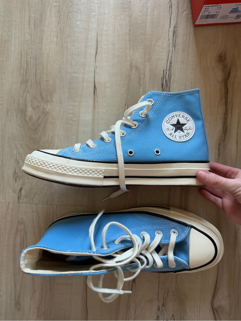Converse High Top Sneakers - Blue with Cream Laces
